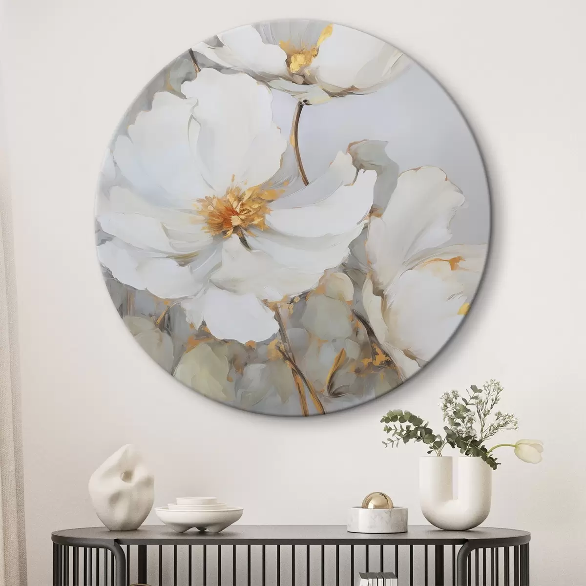Tableaux rondes Fleurs abstraites r46347