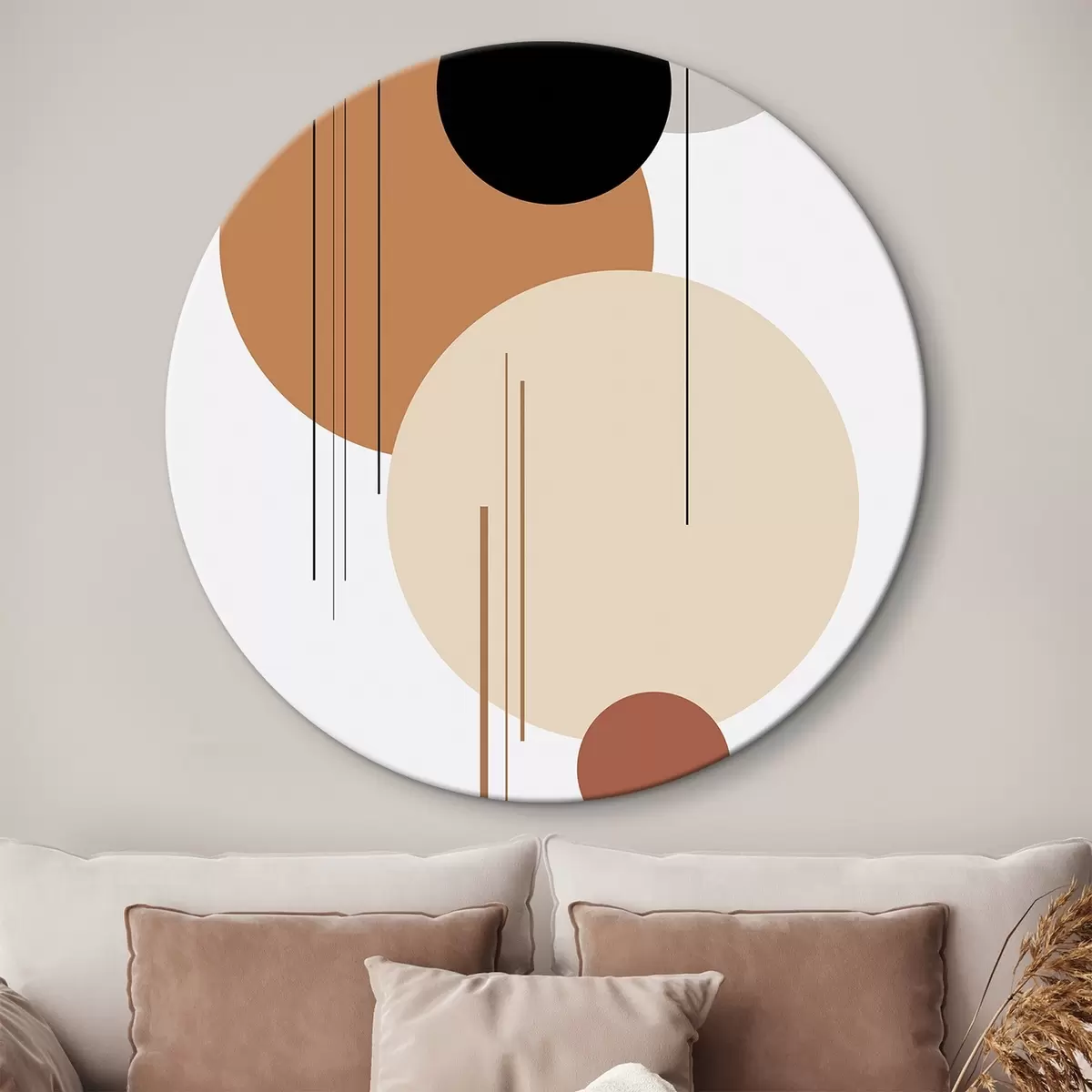 Tableaux rondes Composition géométrique abstraite r46351