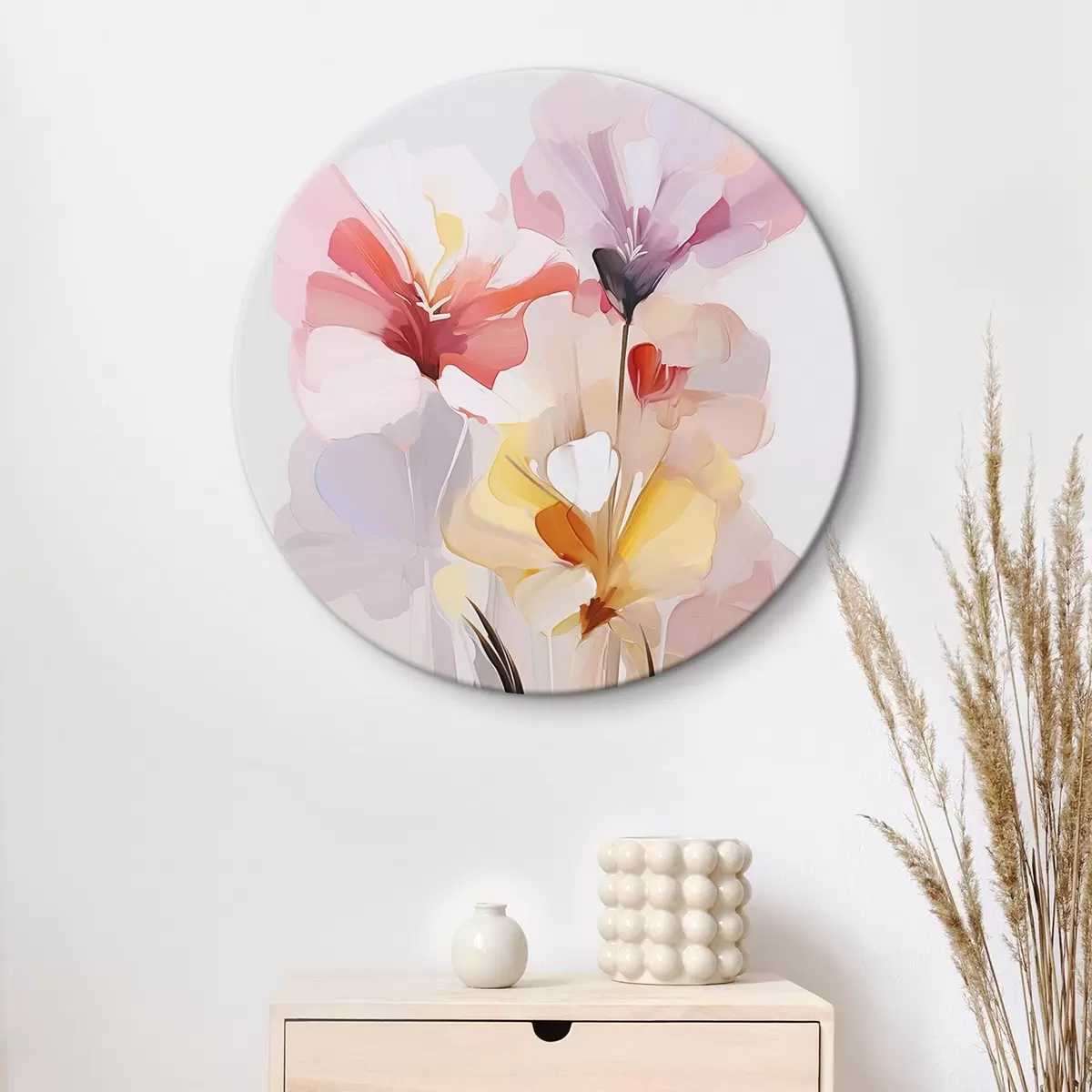Tableaux rondes Bouquet de fleurs abstrait r46354