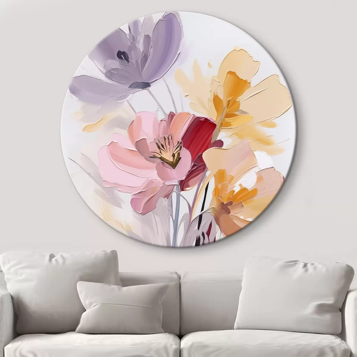 Tableaux rondes Bouquet abstrait r46355