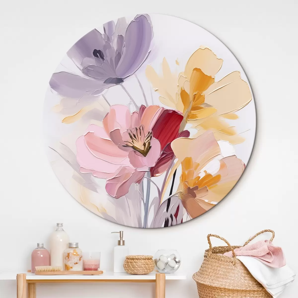 Tableaux rondes Bouquet abstrait r46355