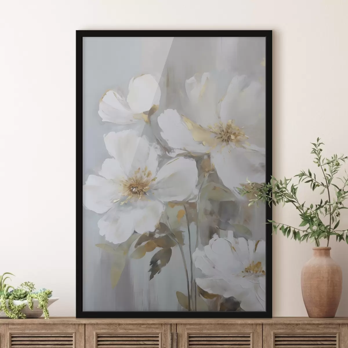 Poster Fleurs abstraites imitation de peinture f46346