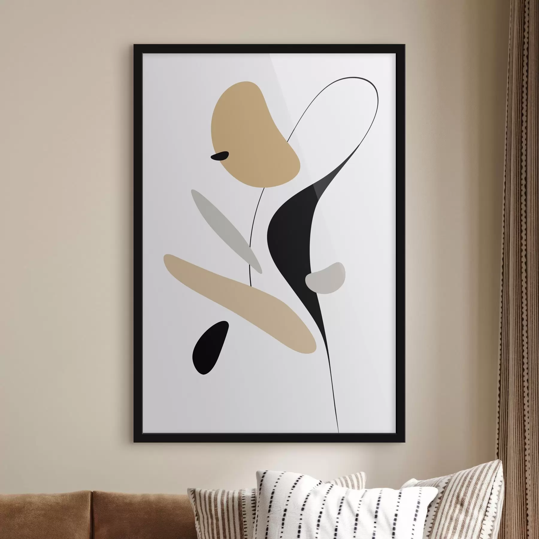 Papier peint Composition abstraite avec des taches et des lignes f46350