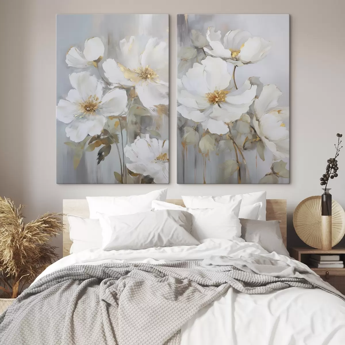 Tableau Fleurs abstraites imitation de peinture m00906