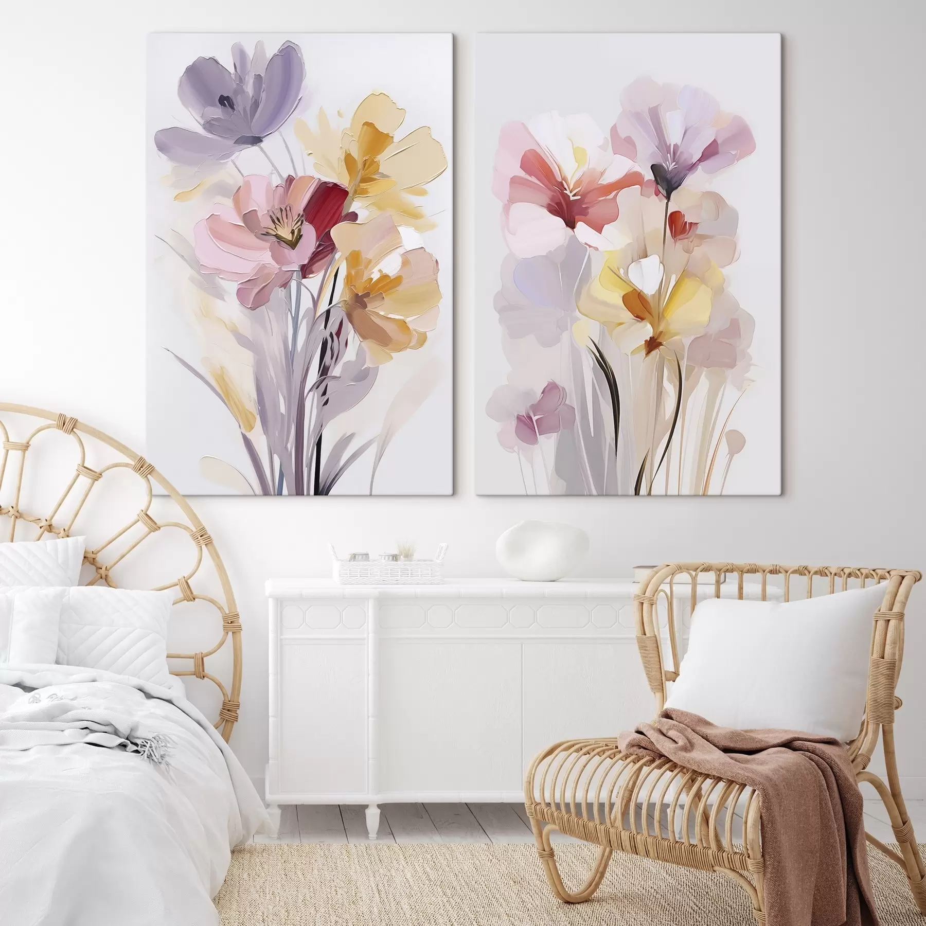 Tableau Bouquet de fleurs abstrait m00910