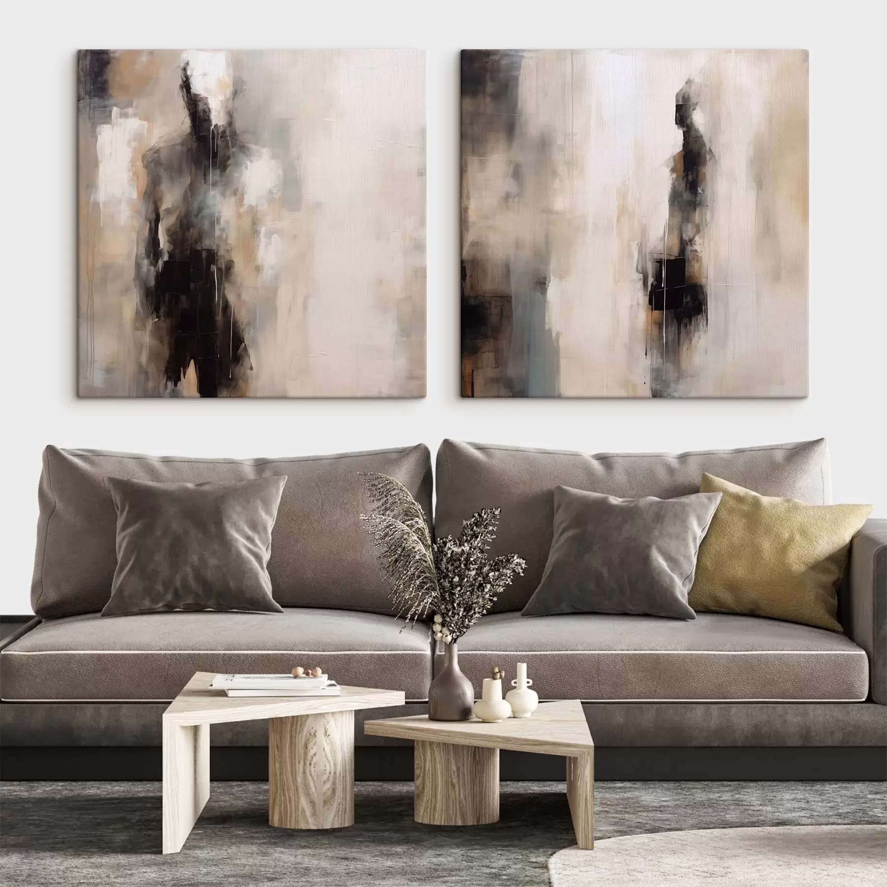 Tableau Figures humaines abstraites dans l'ombre m00860