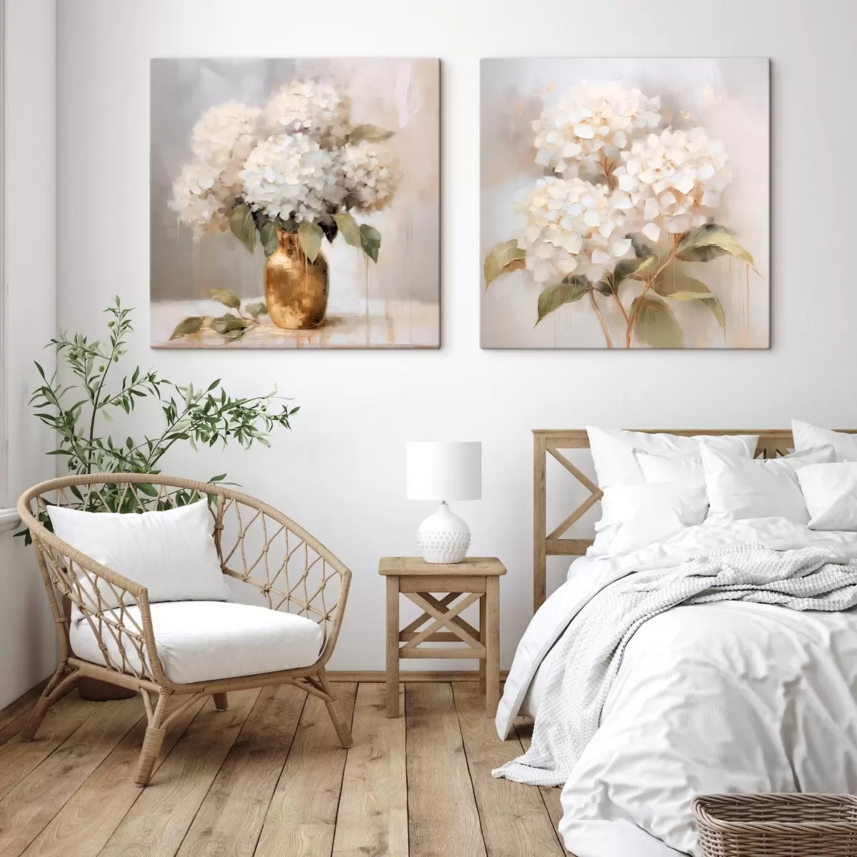 Tableau Hortensias délicats m00857
