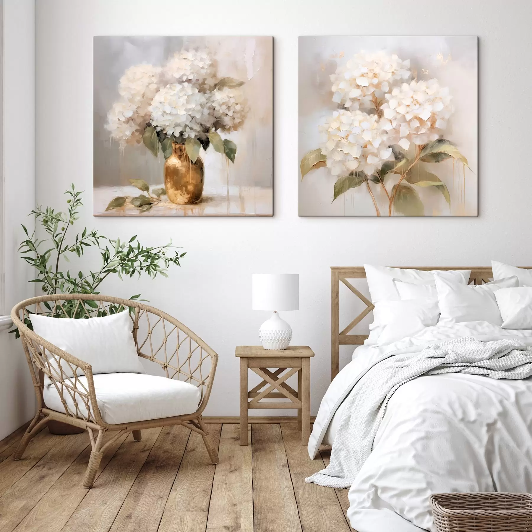 Tableau Hortensias délicats m00857