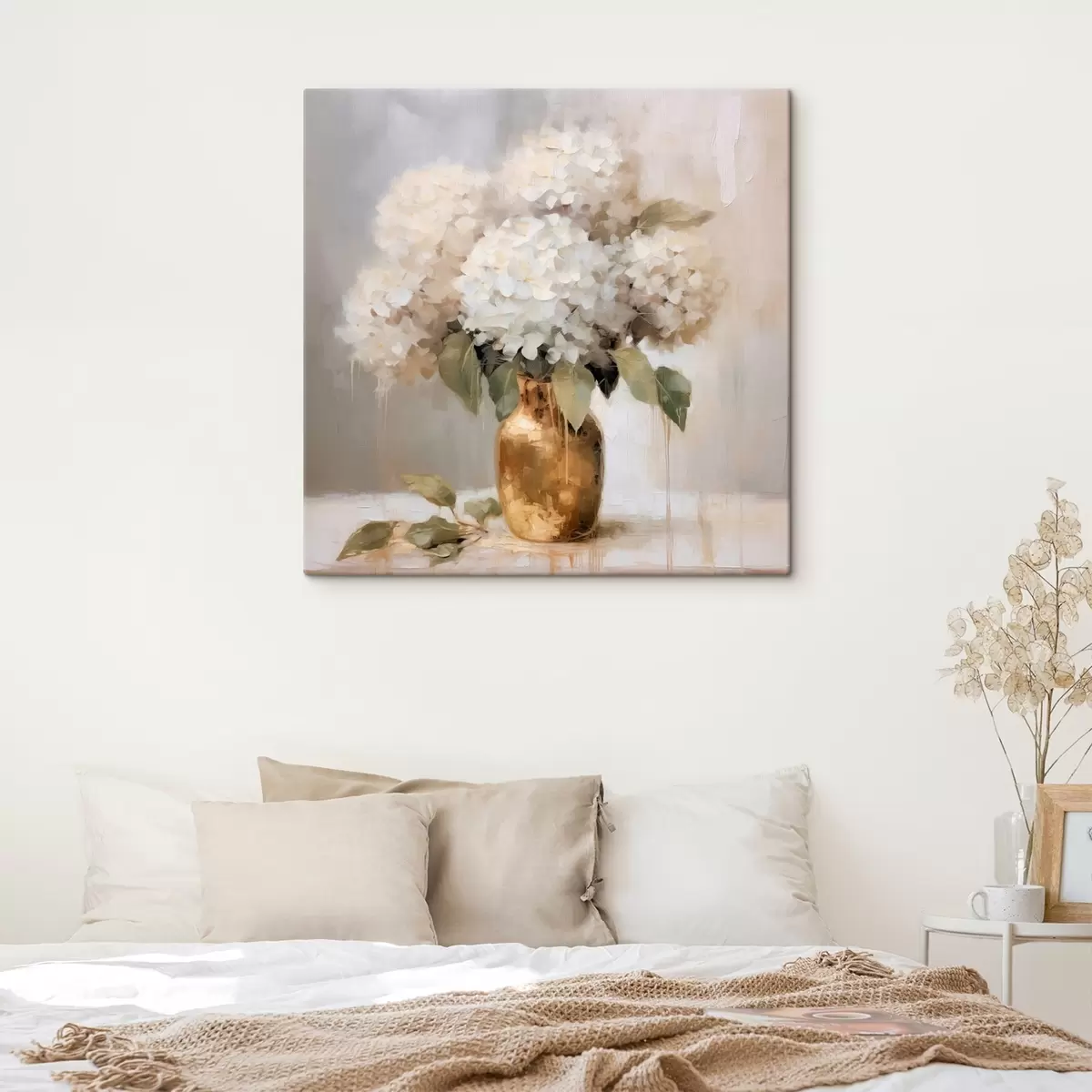 Tableau Bouquet délicat d'hortensias dans un vase s46263