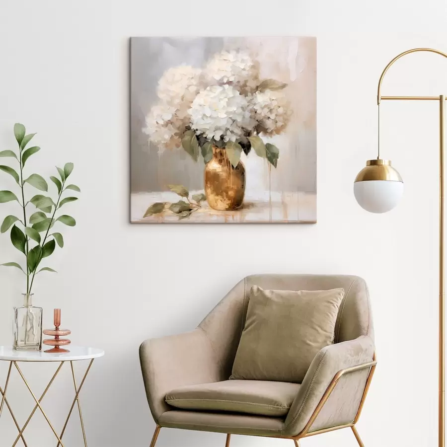 Tableau Bouquet délicat d'hortensias dans un vase s46263