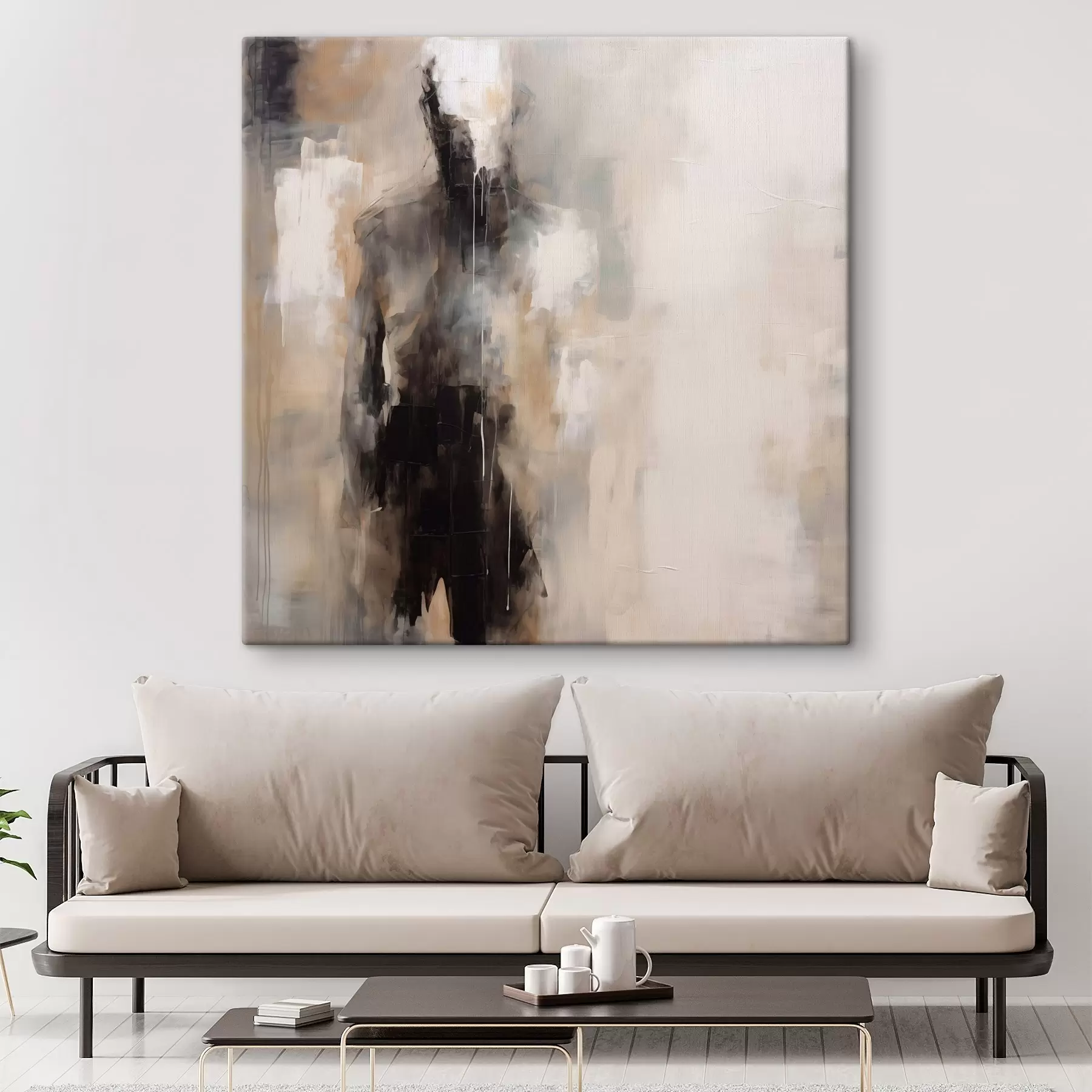 Tableau Une silhouette humaine abstraite dans l'ombre s46360