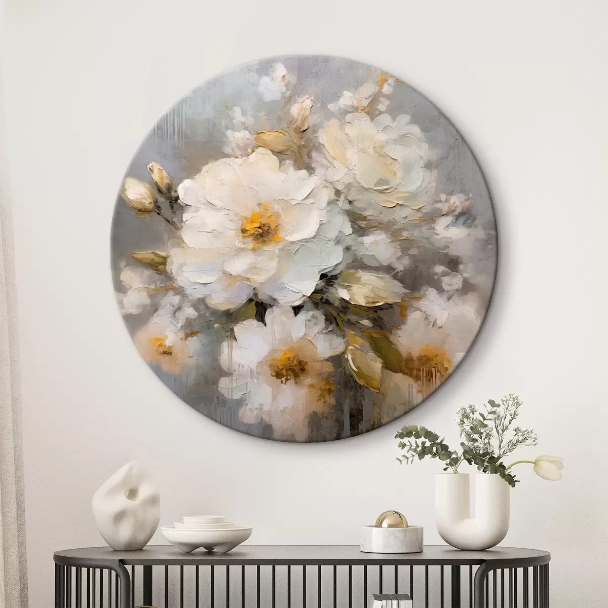 Tableaux rondes Fleurs abstraites r46265