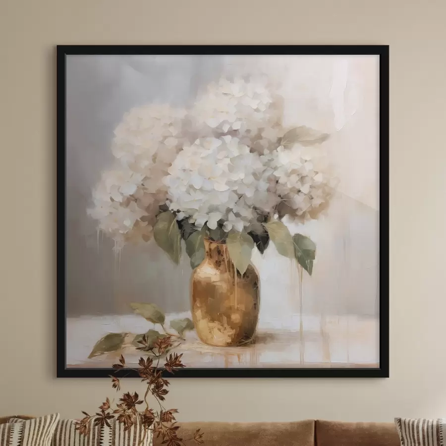 Papier peint Bouquet délicat d'hortensias dans un vase f46263