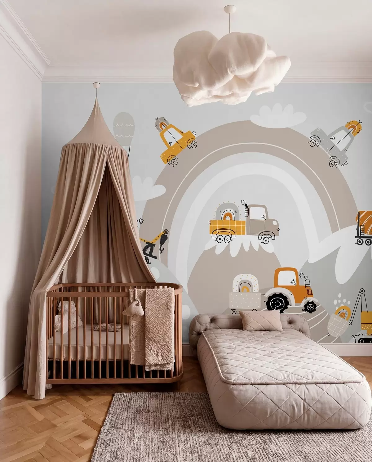 Papier peint Voitures pour enfants, tracteurs w04765