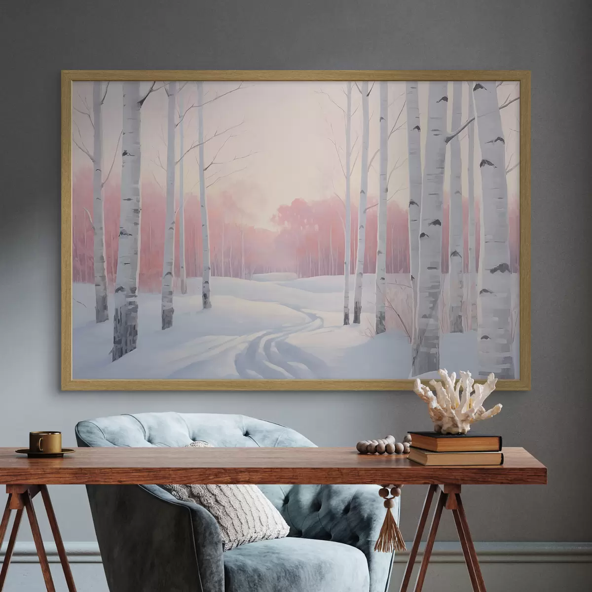Poster Forêt de bouleaux f46405