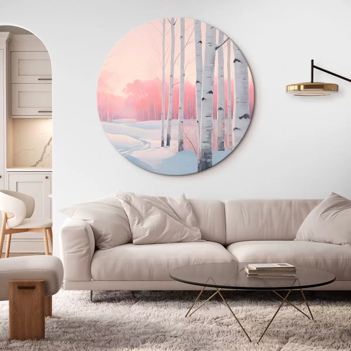 Tableaux rondes Forêt de bouleaux r46405