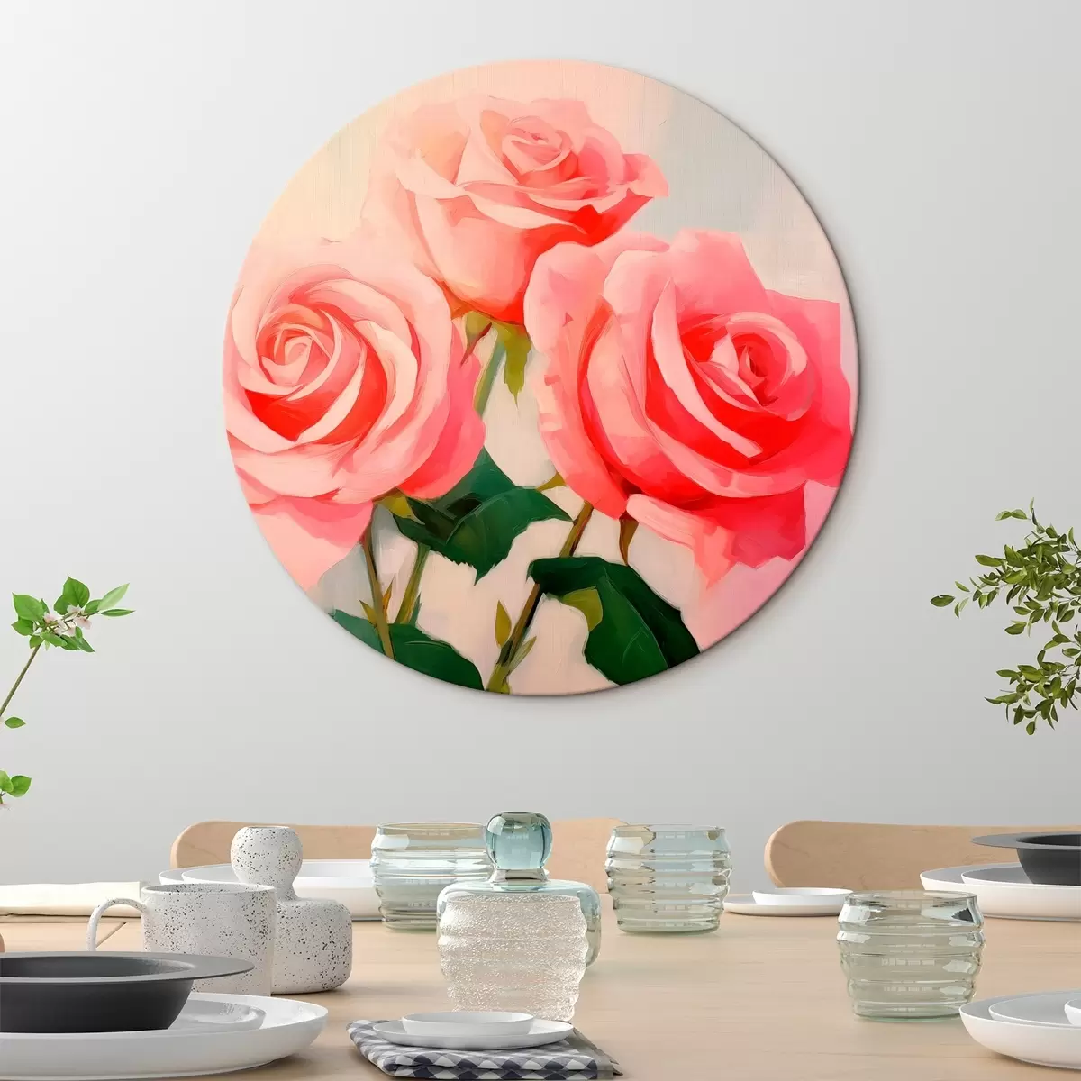 Tableaux rondes Roses r46416