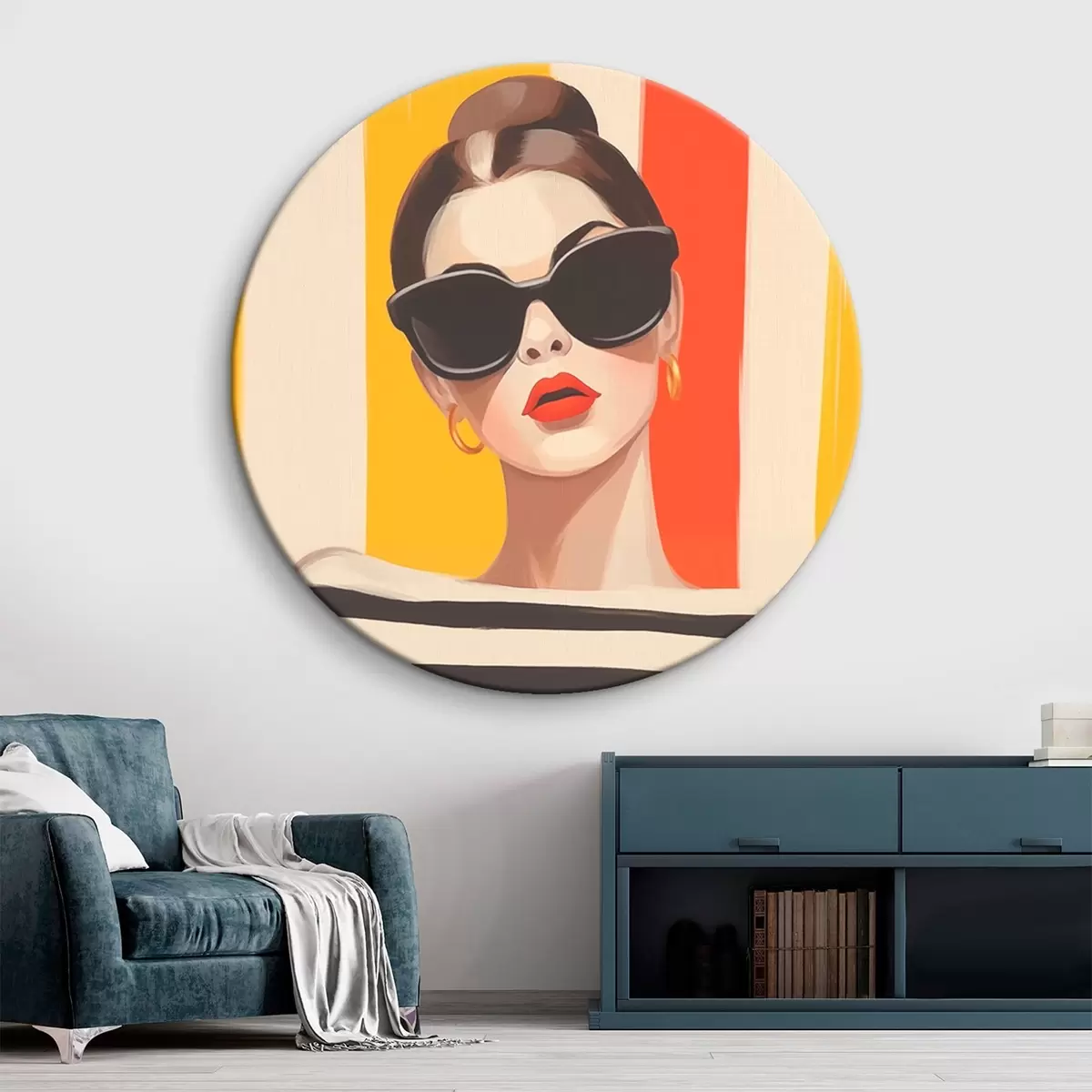 Tableaux rondes Fille à la mode r46418