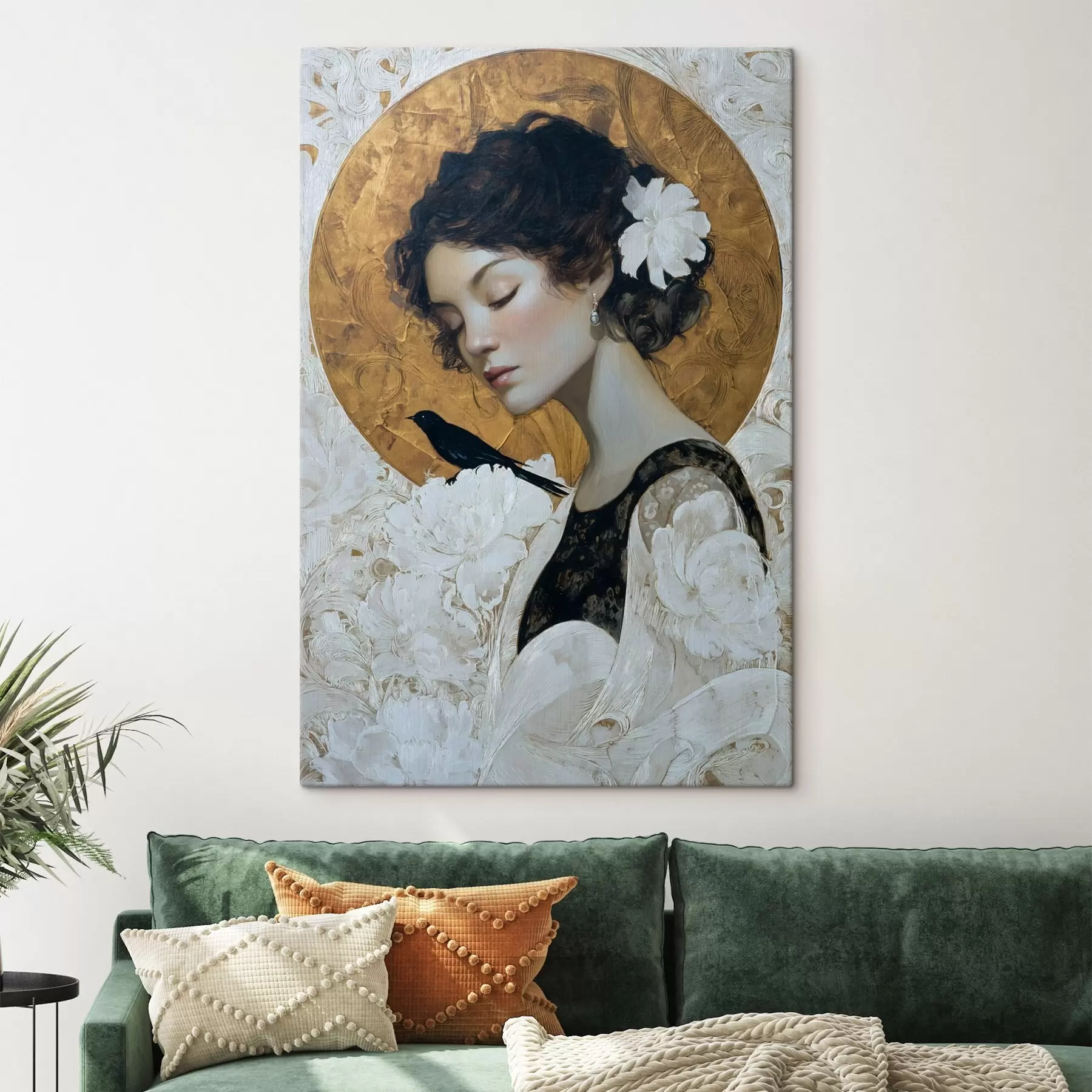 Tableau Fille et cercle s46364