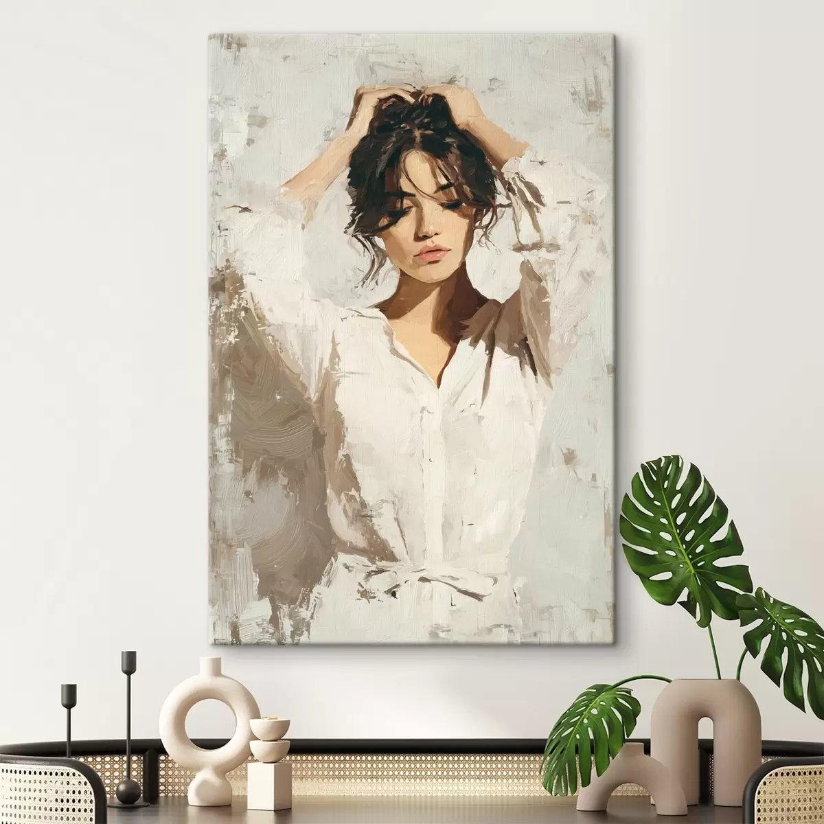 Tableau La femme en blanc s46366