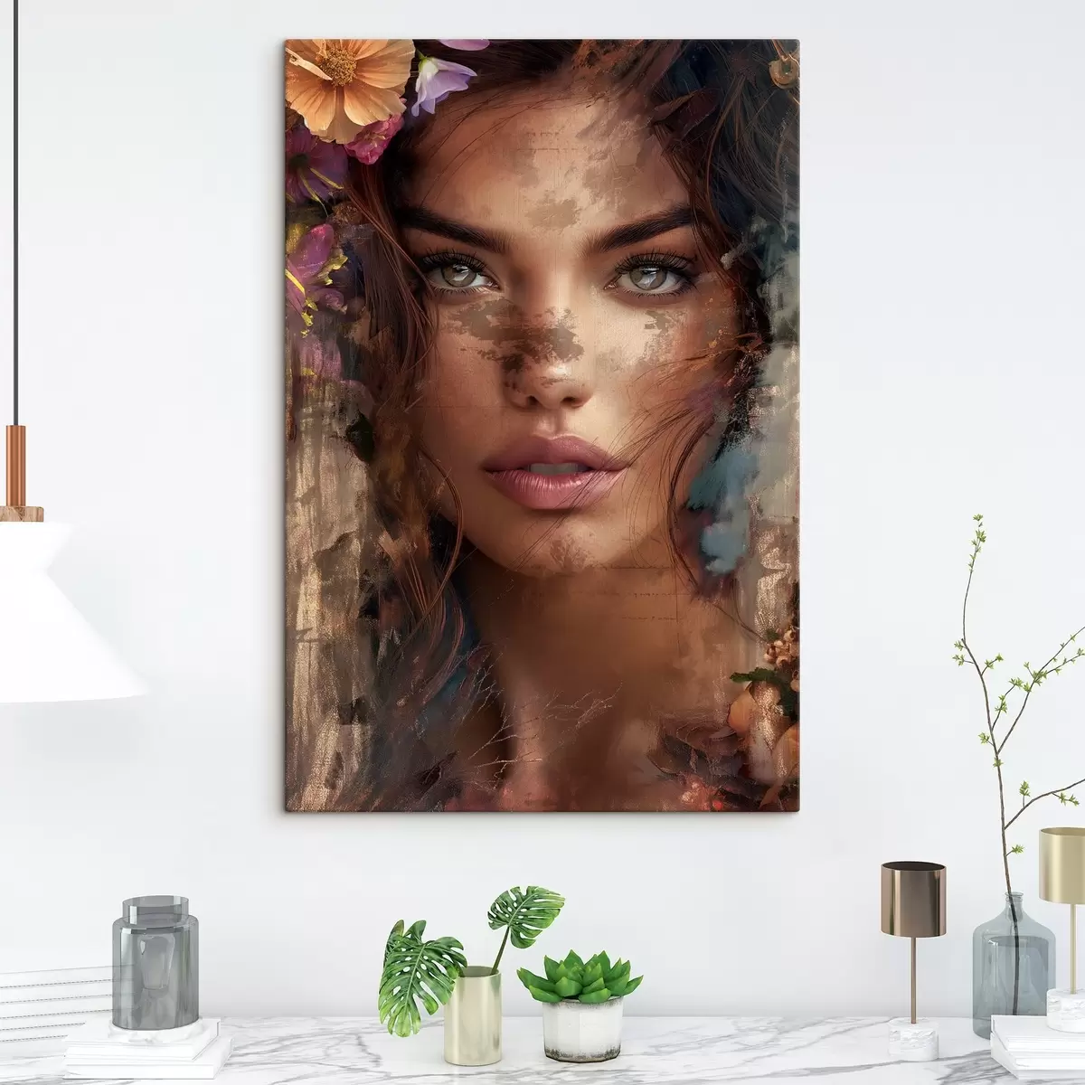 Tableau Visage de fille avec de la peinture s46379