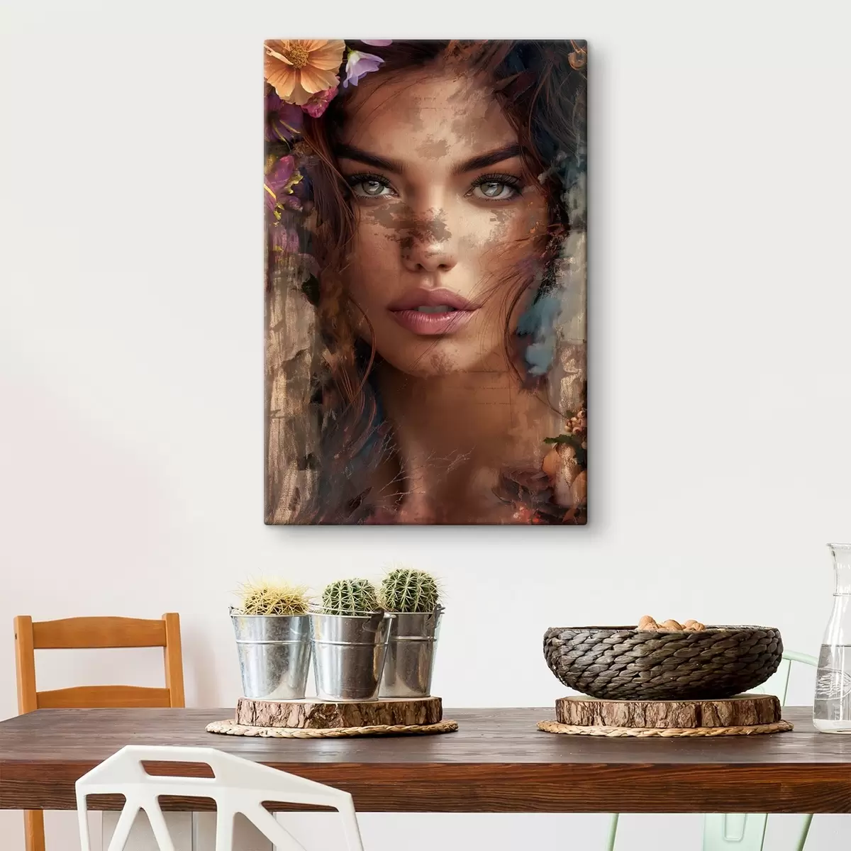 Tableau Visage de fille avec de la peinture s46379