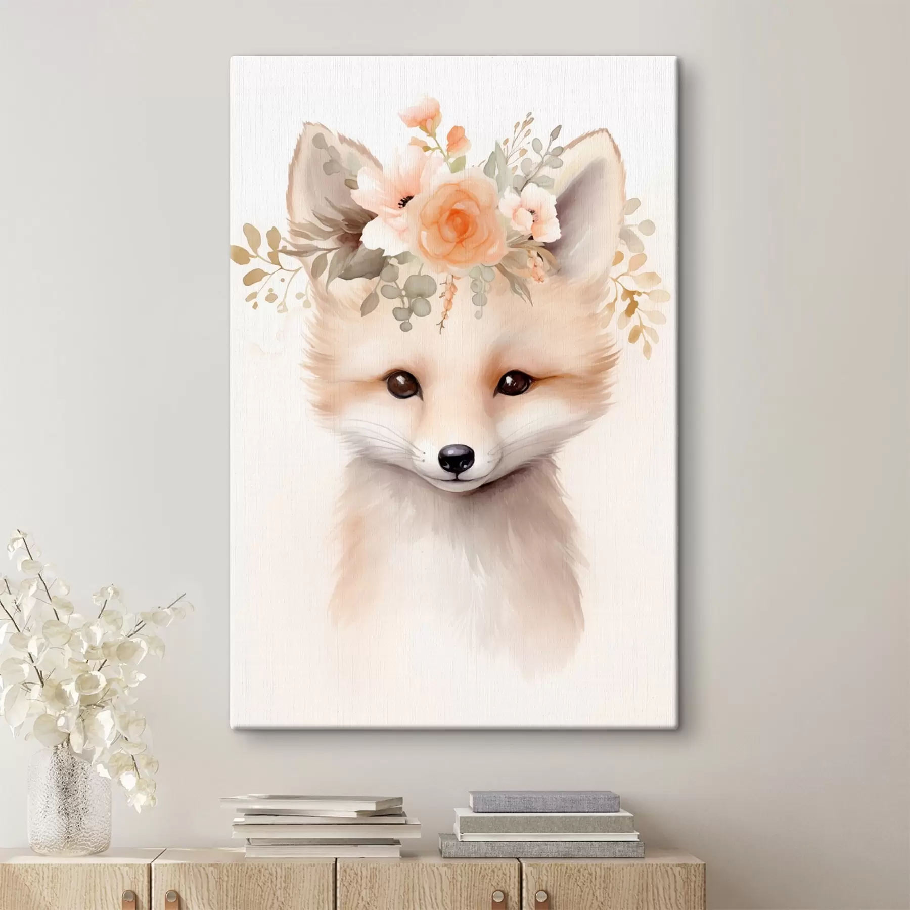 Papier peint Renard avec des fleurs s46381