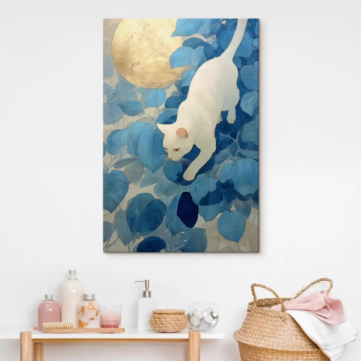 Tableau Chat blanc s46425