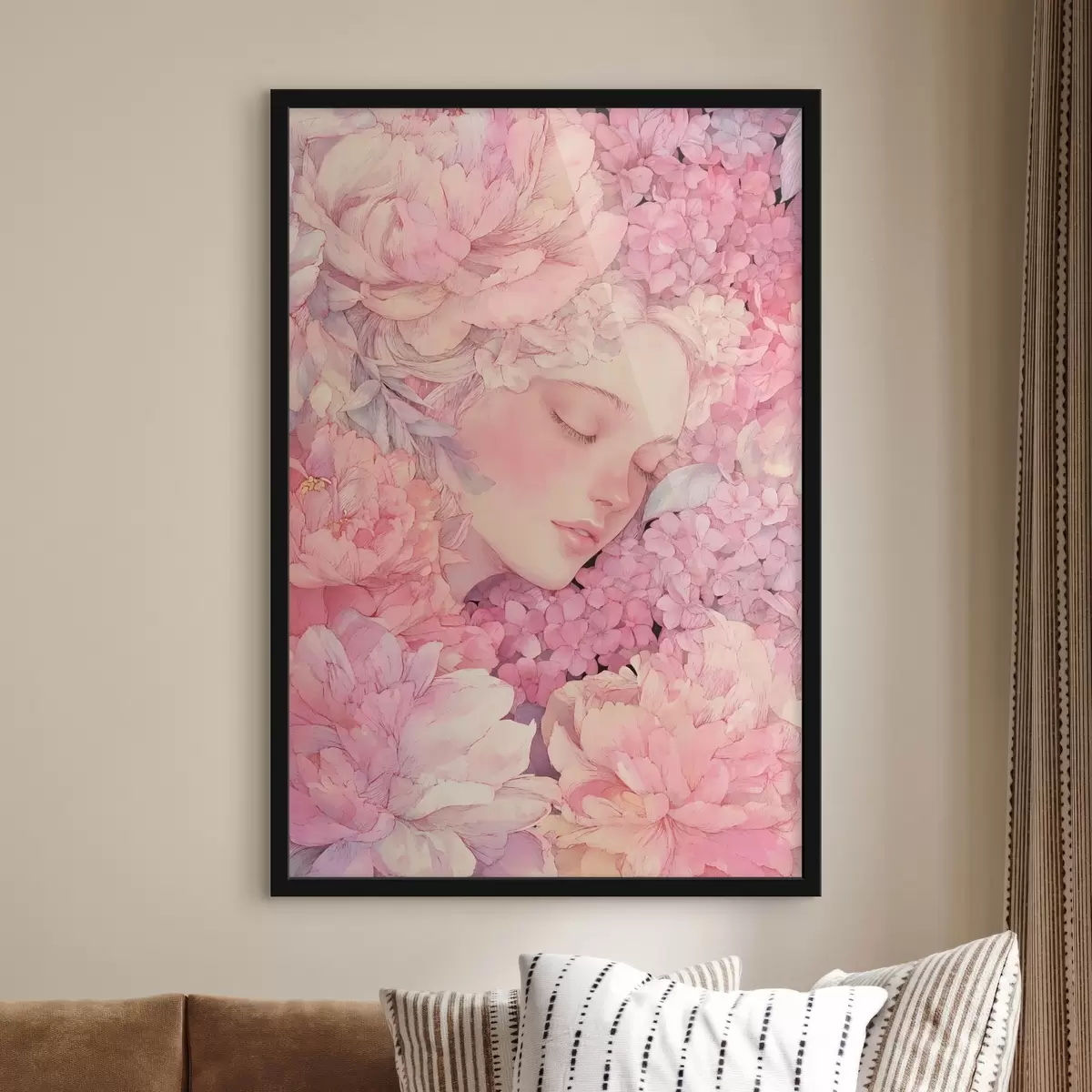 Poster Visages avec des pivoines f46363