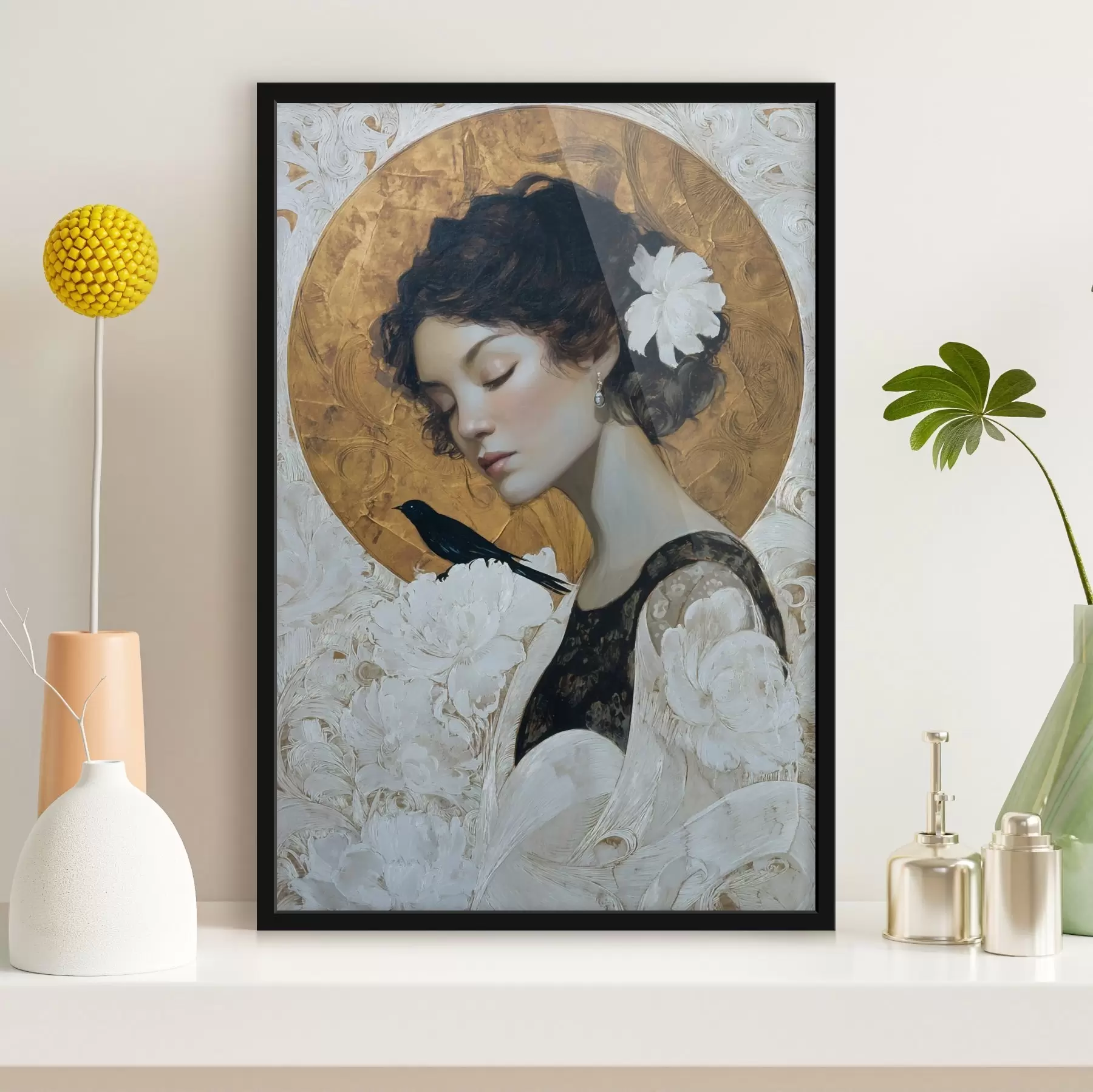 Papier peint Fille et cercle f46364