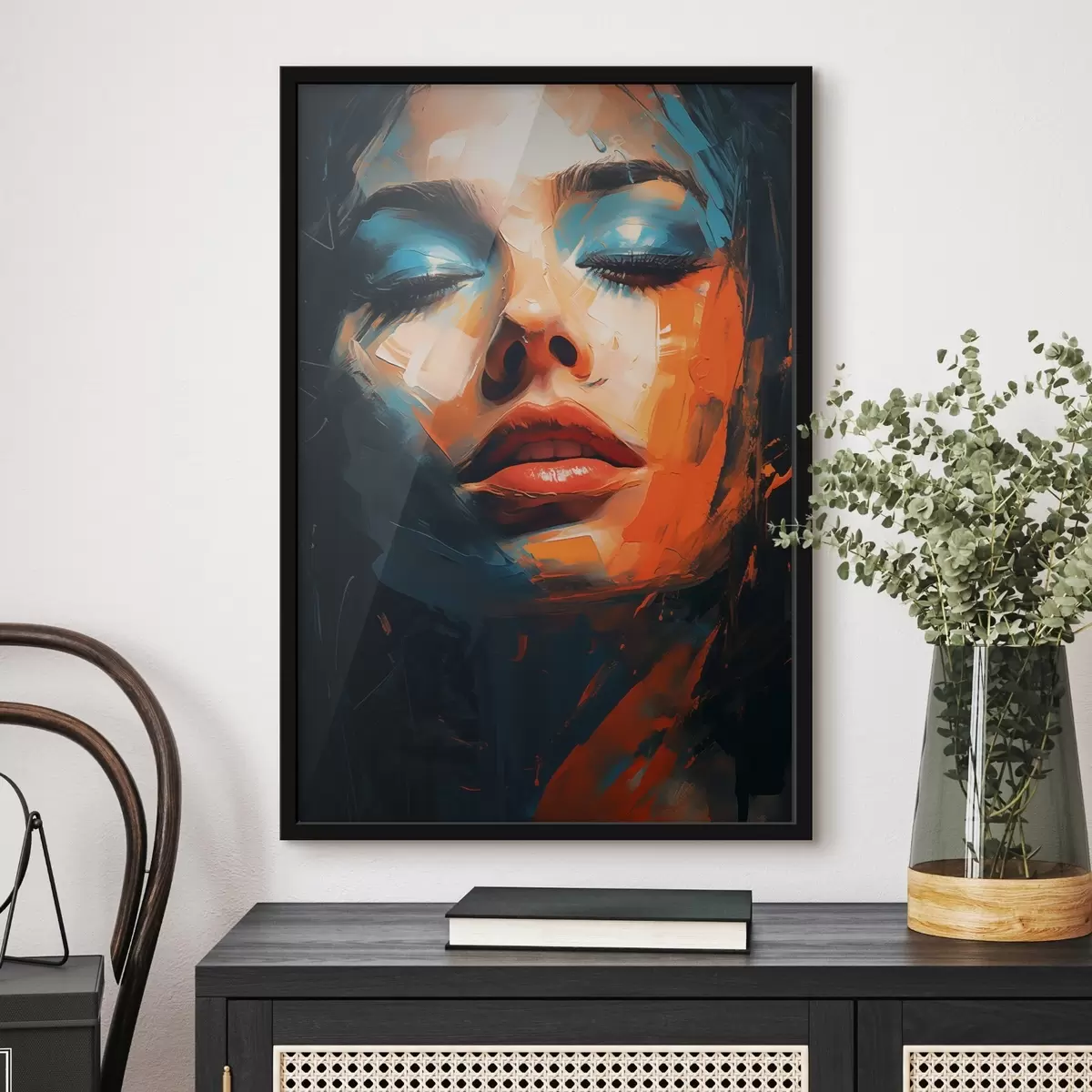 Poster Visage de fille avec de la peinture f46377