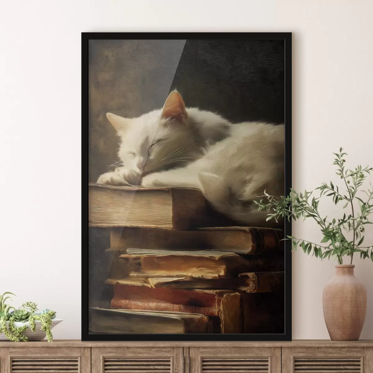 Poster Chat sur des livres f46428