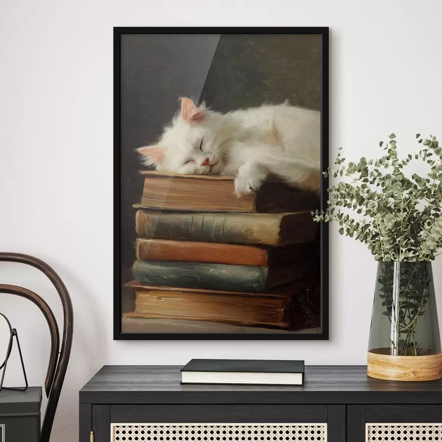 Papier peint Chat sur des livres f46429