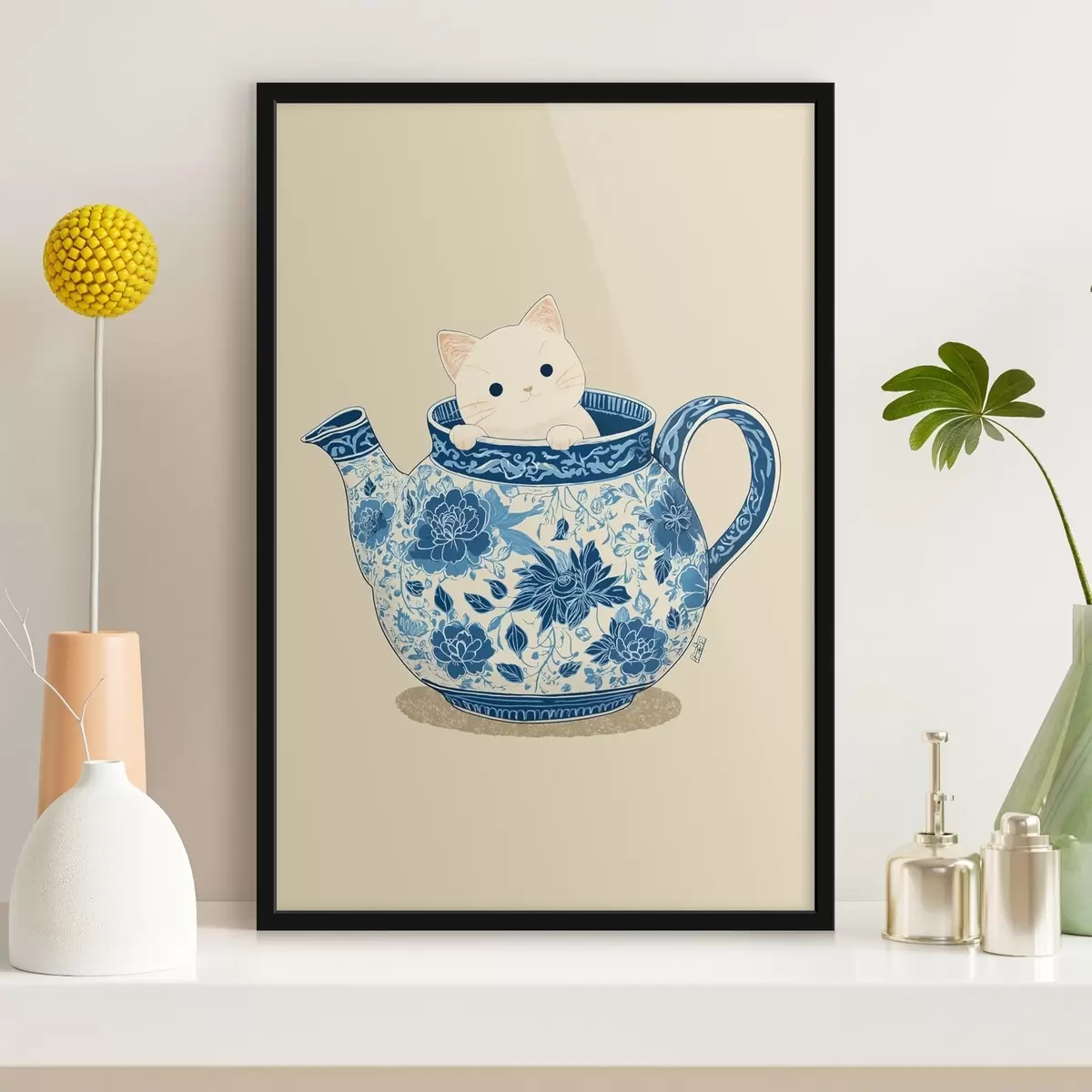 Poster Chat dans une théière f46431