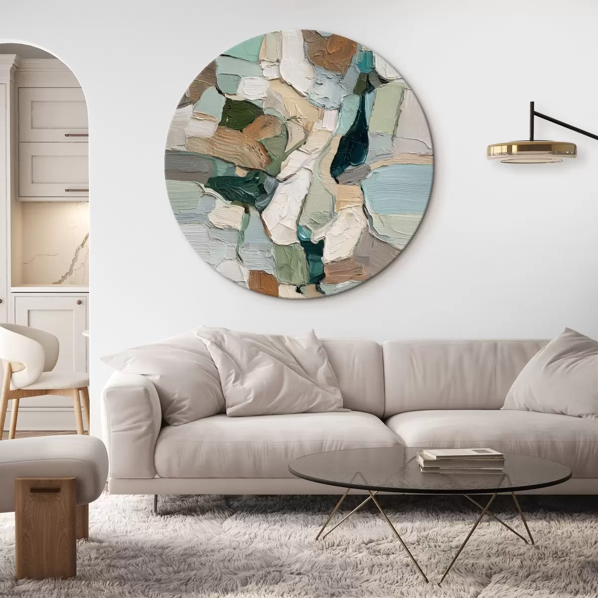 Tableaux rondes Traits texturés r46371