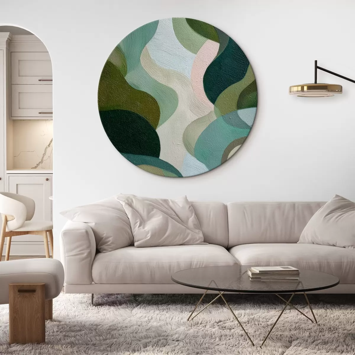 Tableaux rondes Lignes abstraites r46372