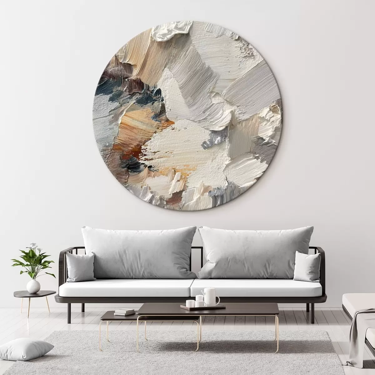 Tableaux rondes Traits texturés r46386