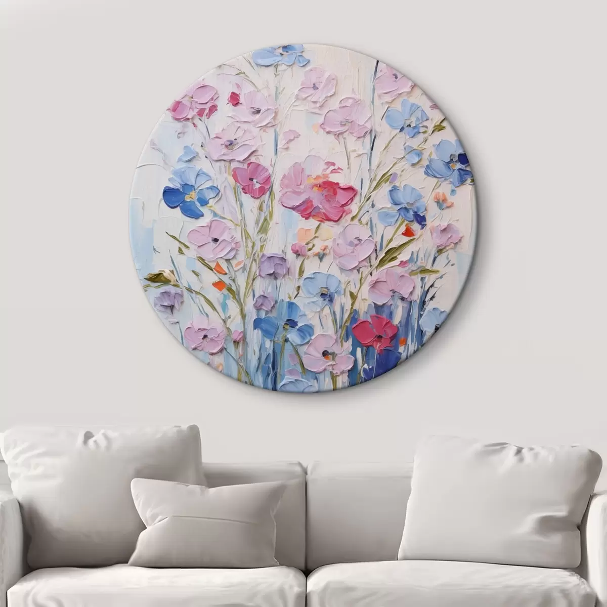 Tableaux rondes Fleurs peintes r46395