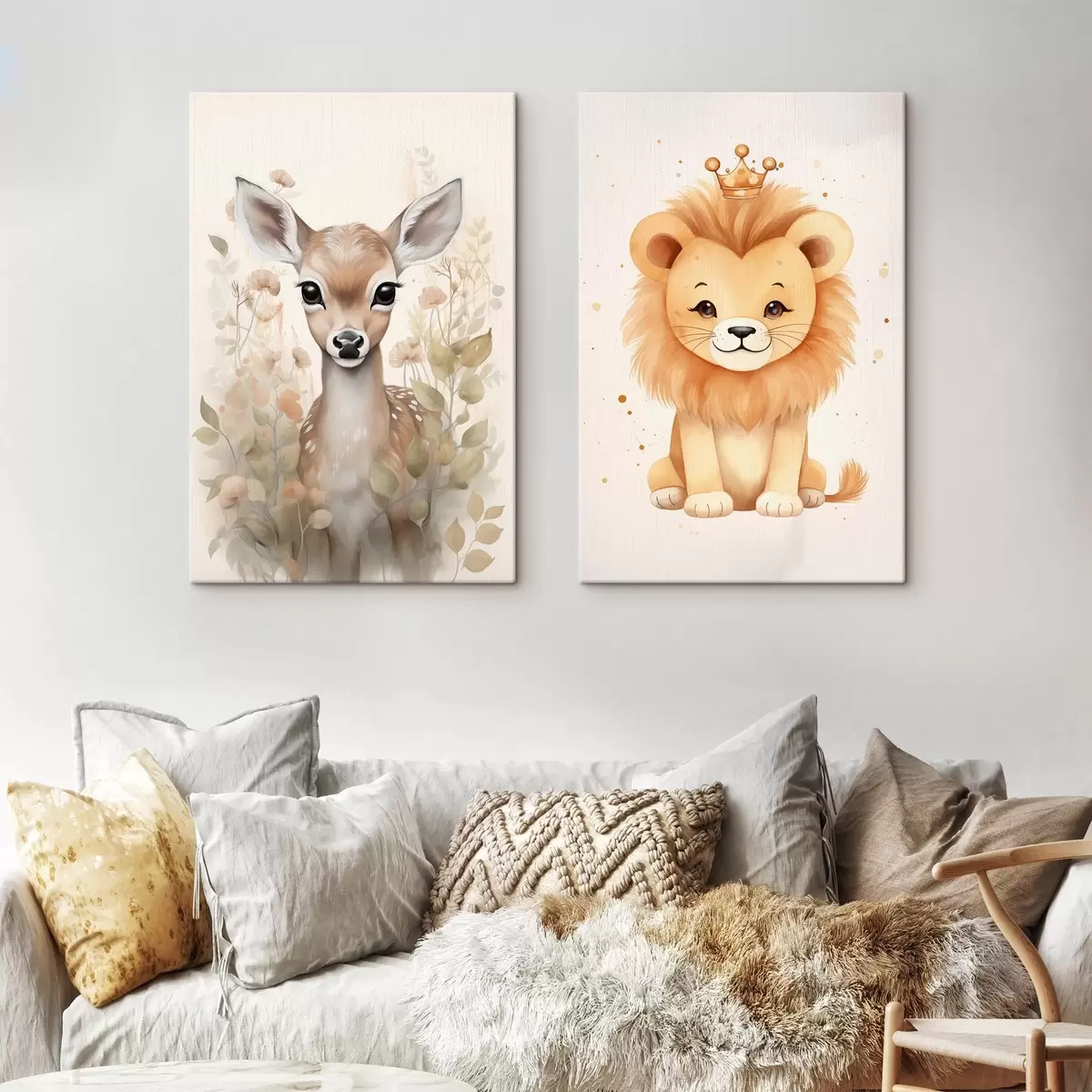 Tableau Cerf et lion m00922