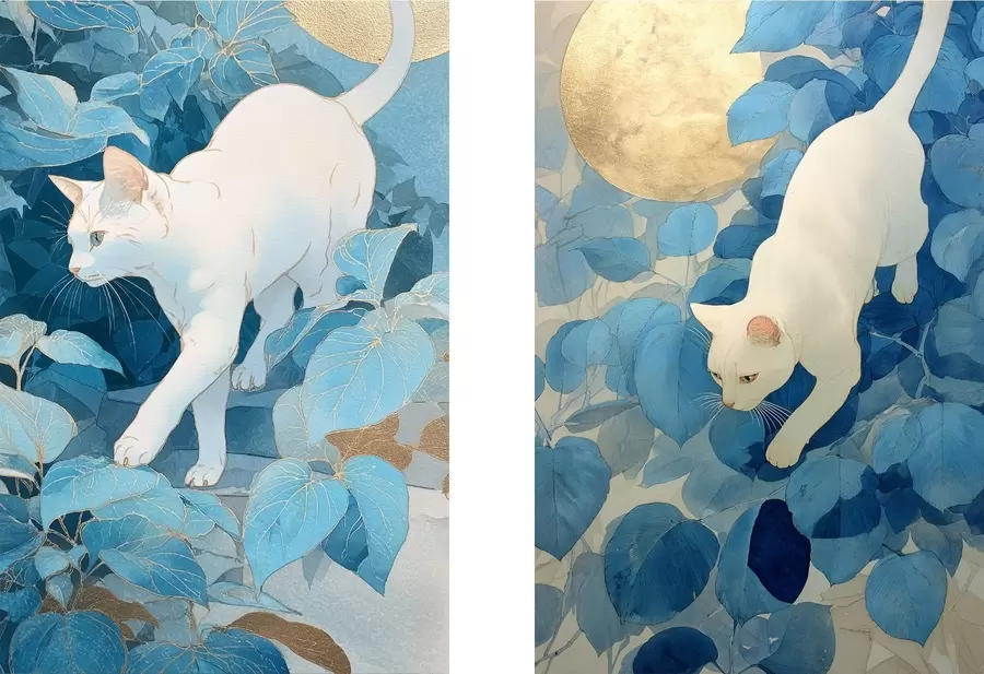 Tableau Chat blanc m00924