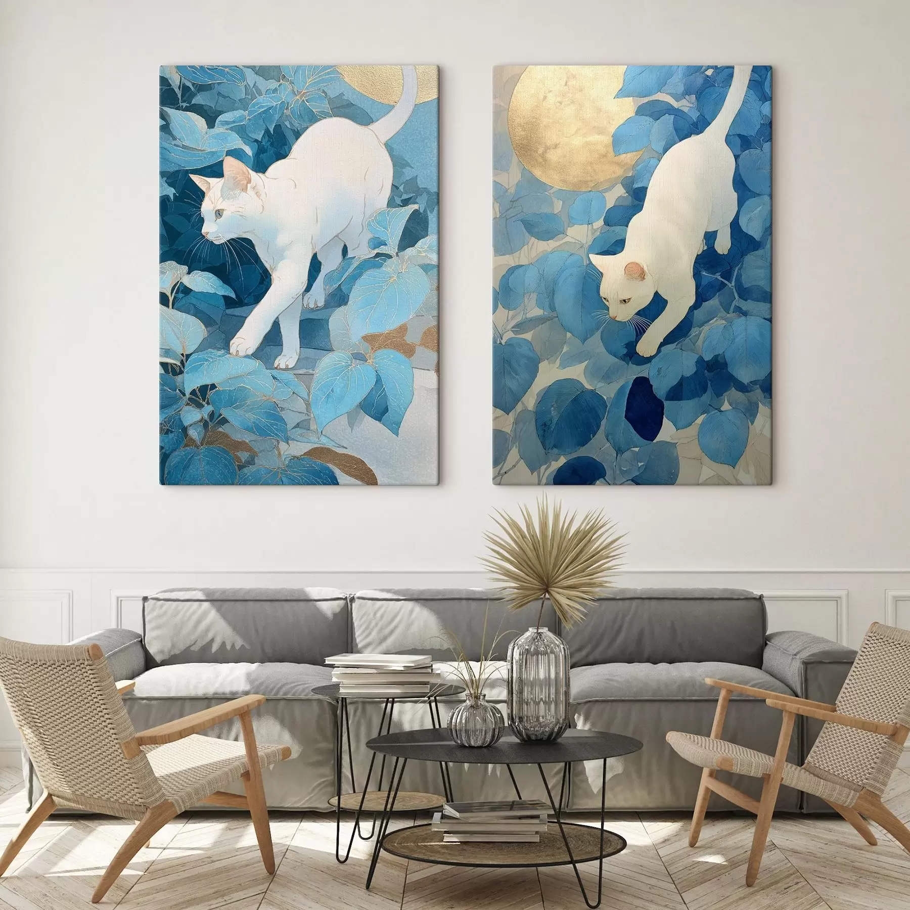 Tableau Chat blanc m00924