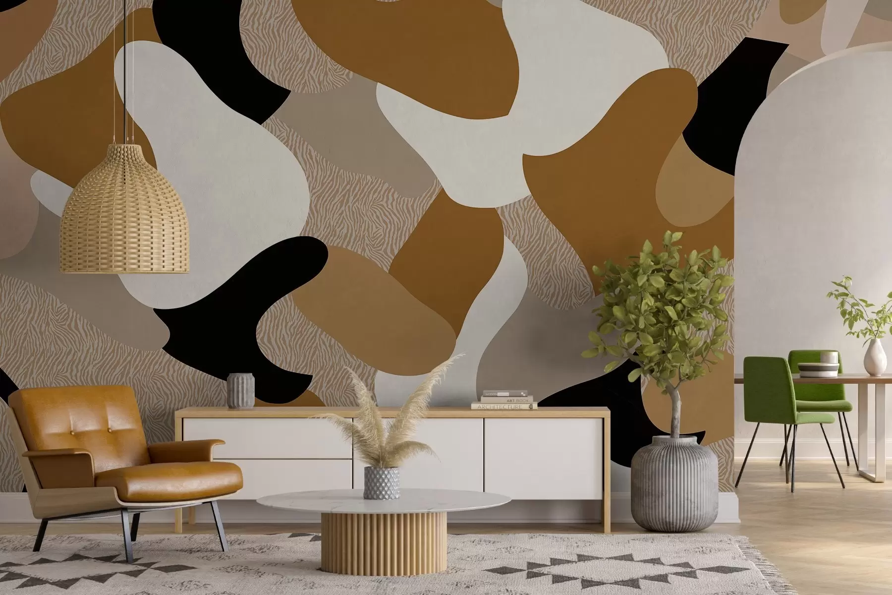 Papier peint formes abstraites et textures w04629