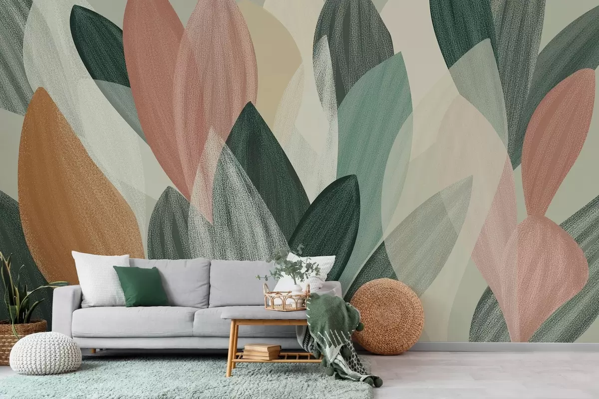 Papier peint feuilles fantastiques  w04757