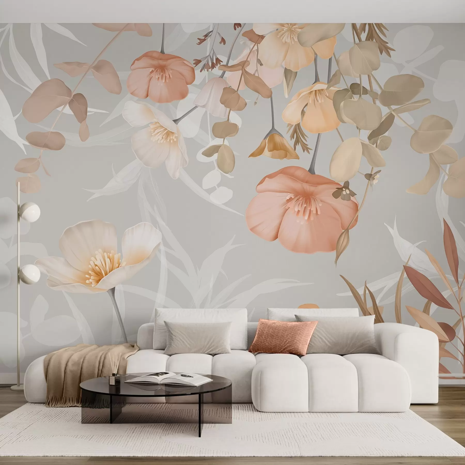 Papier peint Fleurs dans le feuillage w04779