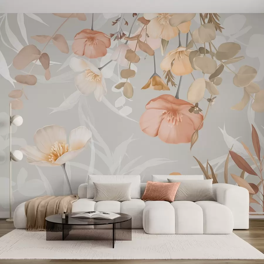 Papier peint Fleurs dans le feuillage w04779