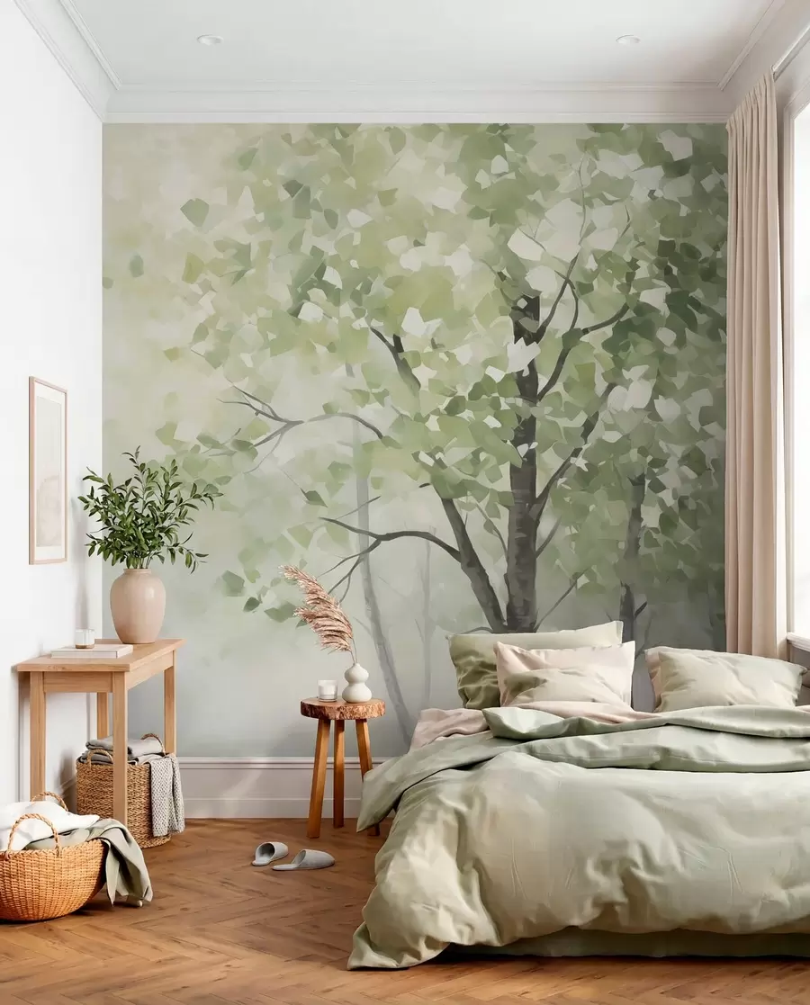 Papier peint Arbres abstraits imitation de peinture w04781