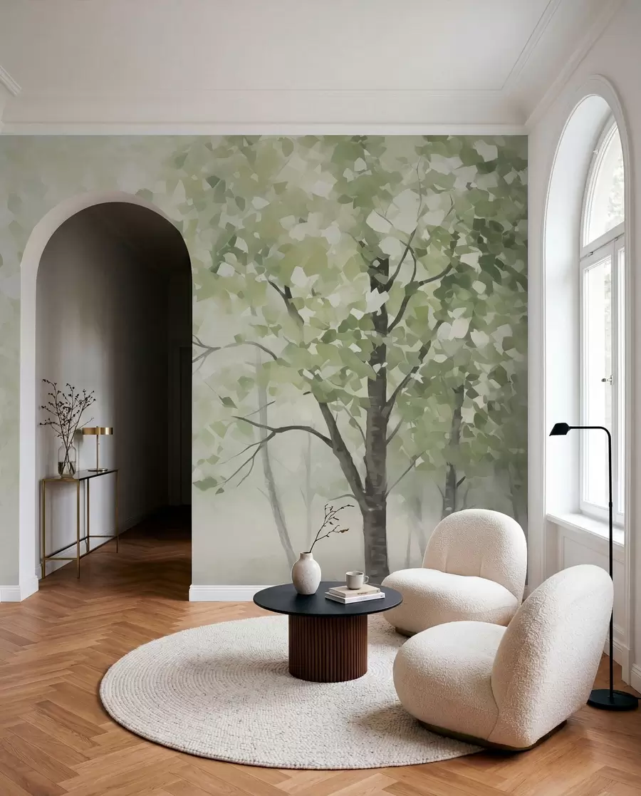 Papier peint Arbres abstraits imitation de peinture w04781