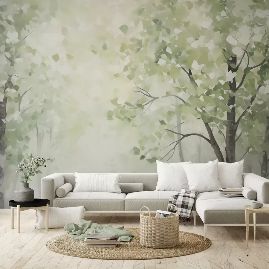 Papier peint Arbres abstraits imitation de peinture w04781