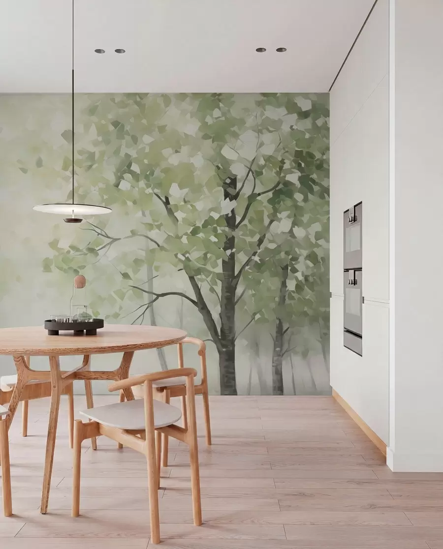 Papier peint Arbres abstraits imitation de peinture w04781