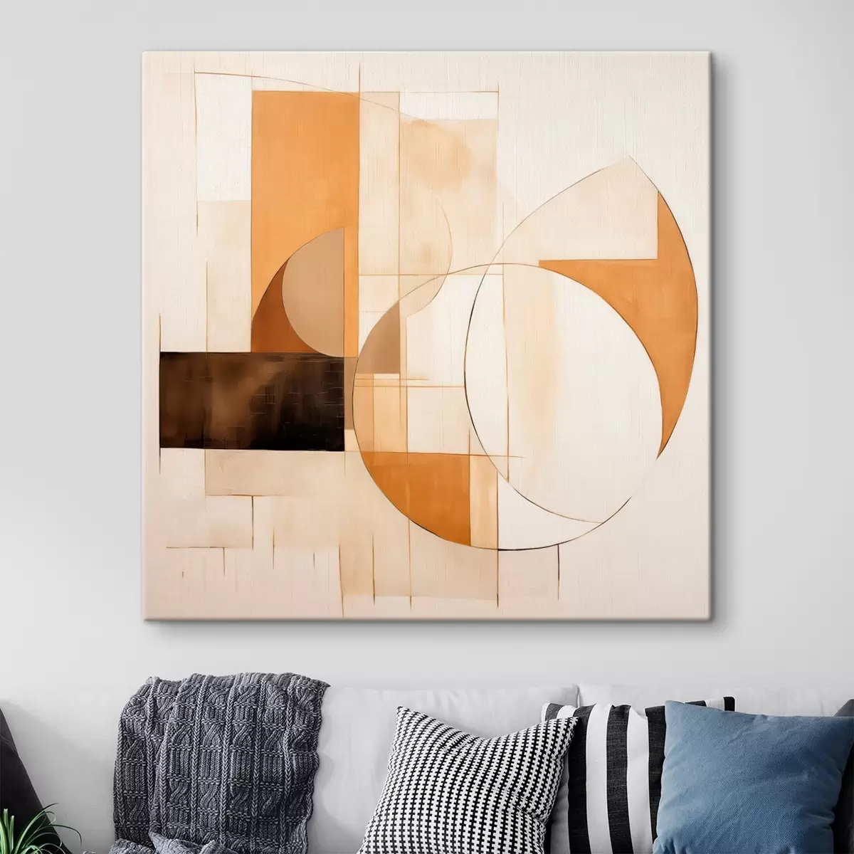 Tableau Composition abstraite minimaliste dans des tons chauds s46321